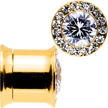 Load image into Gallery viewer, 00G Clear CZ Gem Gold PVD Goddess of Glam Screw Fit Plug Set