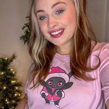 Load image into Gallery viewer, Holiday Krampus Cutie Pink Tee Shirt