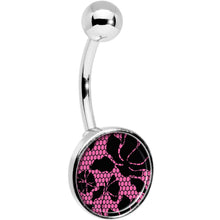 Load image into Gallery viewer, Pink Floral Lace Belly Ring