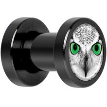 Load image into Gallery viewer, Black White Owl Black Anodized Screw Fit Plug Set 4G