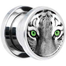 Load image into Gallery viewer, Black White Tiger Eyes Steel Screw Fit Plug Set 00G
