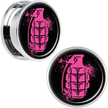 Load image into Gallery viewer, Pink Grenade Steel Screw Fit Plug Set 20mm