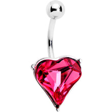 Load image into Gallery viewer, Red Gem Huge Heart Belly Ring