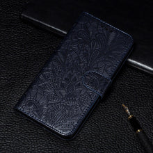 Load image into Gallery viewer, Lace Flower Leather Wallet Case For Xiaomi Redmi Note 11 10 Pro 7 6 8 8t Redmi 10c 10a A1 9t 7a 8a 9c 9a Case Mi A3 A2 Lite 9 Phone Case Premium Pu Leather Flip Cover With Card Holder Feature Protective Cover
