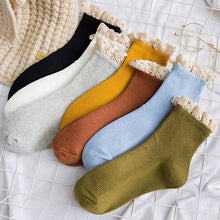 将图片加载到图库查看器,Lace Frilly Ruffle Socks Kawaii Cute Korean Style Women Cotton Woman Socks Winter Comfortable Cotton Socks Warm Socks For Men And Women