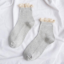 将图片加载到图库查看器,Lace Frilly Ruffle Socks Kawaii Cute Korean Style Women Cotton Woman Socks Winter Comfortable Cotton Socks Warm Socks For Men And Women