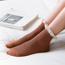 将图片加载到图库查看器,Lace Frilly Ruffle Socks Kawaii Cute Korean Style Women Cotton Woman Socks Winter Comfortable Cotton Socks Warm Socks For Men And Women