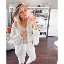 将图片加载到图库查看器,Ladies Crochet Cardigan Sweater