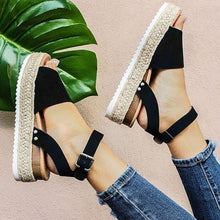 Load image into Gallery viewer, Ladies Elegant Leopard Shoes For Women High Heels Sandals Summer Flip Flop Platform Sandals High Platform Sandals Thick Bottom Belt Buckle Shoes Adjustable Strap Sandals