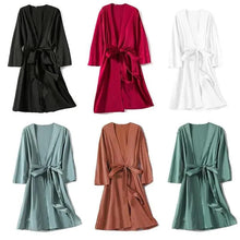 Load image into Gallery viewer, Ladies Fashion Red Soft Short Sleepwear For Women Trendy Women's Comfortable V Neck Bathrobe Bridesmaid Bride Party Robes