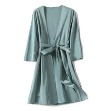 Load image into Gallery viewer, Ladies Fashion Red Soft Short Sleepwear For Women Trendy Women's Comfortable V Neck Bathrobe Bridesmaid Bride Party Robes