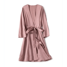 Load image into Gallery viewer, Ladies Fashion Red Soft Short Sleepwear For Women Trendy Women's Comfortable V Neck Bathrobe Bridesmaid Bride Party Robes