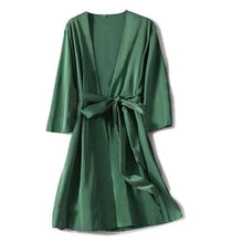 Load image into Gallery viewer, Ladies Fashion Red Soft Short Sleepwear For Women Trendy Women's Comfortable V Neck Bathrobe Bridesmaid Bride Party Robes