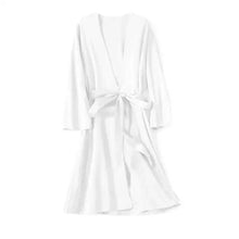 Load image into Gallery viewer, Ladies Fashion Red Soft Short Sleepwear For Women Trendy Women's Comfortable V Neck Bathrobe Bridesmaid Bride Party Robes