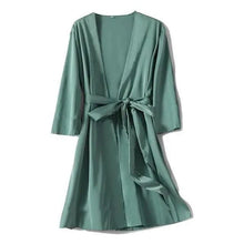 Load image into Gallery viewer, Ladies Fashion Red Soft Short Sleepwear For Women Trendy Women's Comfortable V Neck Bathrobe Bridesmaid Bride Party Robes