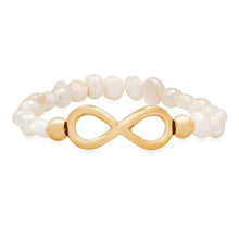 Load image into Gallery viewer, Ladies Freshwater Pearls and Infinity Charm Bracelet