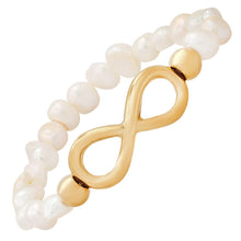 Load image into Gallery viewer, Ladies Freshwater Pearls and Infinity Charm Bracelet
