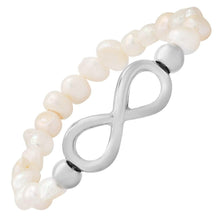 Load image into Gallery viewer, Ladies Freshwater Pearls and Infinity Charm Bracelet