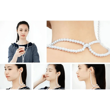 Load image into Gallery viewer, Ladies Luxury Pearl Necklace Pink Earphones With Mic Excellent Sound Quality Stereo Earphones For Everyday Use