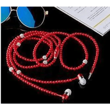 Load image into Gallery viewer, Ladies Luxury Pearl Necklace Pink Earphones With Mic Excellent Sound Quality Stereo Earphones For Everyday Use