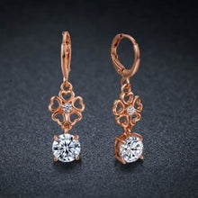 Load image into Gallery viewer, Ladies Simulated Diamond Flower Drop Earrings
