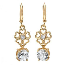 Load image into Gallery viewer, Ladies Simulated Diamond Flower Drop Earrings
