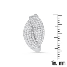Load image into Gallery viewer, Ladies Sterling Silver and Simulated Diamonds Braid Hoops Earrings