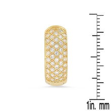 Load image into Gallery viewer, Ladies Sterling Silver and Simulated Diamonds Round Huggie Earrings