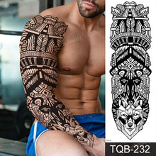 将图片加载到图库查看器,Large Black Temporary Tattoo Waterproof Luxury Big Tattoo For Body Arm Legs Modern Design