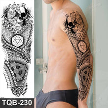 将图片加载到图库查看器,Large Black Temporary Tattoo Waterproof Luxury Big Tattoo For Body Arm Legs Modern Design