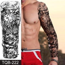 将图片加载到图库查看器,Large Black Temporary Tattoo Waterproof Luxury Big Tattoo For Body Arm Legs Modern Design