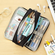 Load image into Gallery viewer, Large Capacity 3 Compartment Pouch Pencil Case