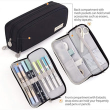 Load image into Gallery viewer, Large Capacity 3 Compartment Pouch Pencil Case