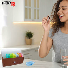 将图片加载到图库查看器,Large Daily Pill Box Medicine Organizer with PU Leather Case