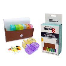 将图片加载到图库查看器,Large Daily Pill Box Medicine Organizer with PU Leather Case