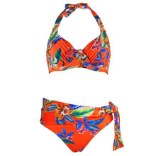 Load image into Gallery viewer, Large Size Swimsuit Women High Waist Bikini Swimwear Women High Waisted Bikini Set Two Piece Swimsuits Tummy Control Bathing Suits With Shorts Push Up Swim Wear Female Bandage Bikini Set Bathing Suit Women