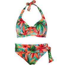 Load image into Gallery viewer, Large Size Swimsuit Women High Waist Bikini Swimwear Women High Waisted Bikini Set Two Piece Swimsuits Tummy Control Bathing Suits With Shorts Push Up Swim Wear Female Bandage Bikini Set Bathing Suit Women