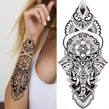 Load image into Gallery viewer, Large Wolf Tiger Black Tattoo Sticker Evil Death Temporary Tattoo Waterproof Big Tattoo Stickers For Mens Womens