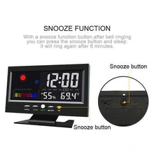 Load image into Gallery viewer, LCD Color Screen Digital Backlight Snooze Alarm Clock