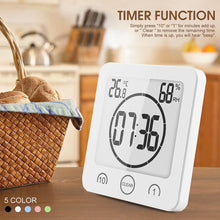 将图片加载到图库查看器,LCD Screen Waterproof Digital Bathroom Digital Bathroom Shower Kitchen Clock Timer with Alarm Waterproof for Water Splashes Visual Countdown Timer Time Management Wall Clock Temperature Humidity Countdown Time Function Wash Shower Hanging Clocks Timer