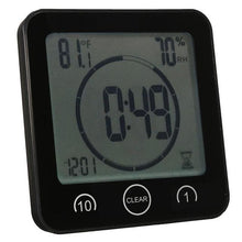 将图片加载到图库查看器,LCD Screen Waterproof Digital Bathroom Digital Bathroom Shower Kitchen Clock Timer with Alarm Waterproof for Water Splashes Visual Countdown Timer Time Management Wall Clock Temperature Humidity Countdown Time Function Wash Shower Hanging Clocks Timer