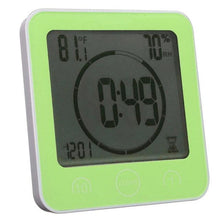 将图片加载到图库查看器,LCD Screen Waterproof Digital Bathroom Digital Bathroom Shower Kitchen Clock Timer with Alarm Waterproof for Water Splashes Visual Countdown Timer Time Management Wall Clock Temperature Humidity Countdown Time Function Wash Shower Hanging Clocks Timer