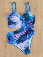 Load image into Gallery viewer, Leaf Floral Bikini Set Women Backless High-Waist Two Pieces Swimwear Beach Bathing Suits Swimsuits Women's Ruffle Bandage Bikini High Waist Bottoms Two Piece Swimsuits