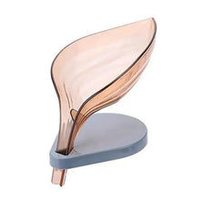 Load image into Gallery viewer, Leaf Shape Soap Box Bathroom soap holder Dish Storage Plate Tray Bathroom Soap Holder Case Bathroom Supplies bathroom gadgets Drainage Soap Holder-Leaf Soap Storage Box-Vertical Manual Soap Holder-Suction Cup Drain Soap Box for Shower Bathroom Kitchen