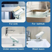 Load image into Gallery viewer, Leaf Shape Soap Box Creative Drain Soap Holder Bathroom Soap Holder Free Perforated Soap Dish For Bathroom Suction Cup Soap Dish Soap Dish with Draining Tray Soap Holder Saver for Shower Bathroom Keep Soap Bars Dry Clean