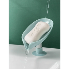 Load image into Gallery viewer, Leaf Shaped Soap Dish Holder Suction Cup Soap Dish For Bathroom Shower Soap Box Sponge Soap Holder Storage Tray Soap container Soap Dish Holder Lotus Leaf Shape With Suction Cup Drain Detachable Soap Box Not Punched Toilet Bath Drain Shelf Storage