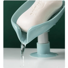 Load image into Gallery viewer, Leaf Shaped Soap Dish Holder Suction Cup Soap Dish For Bathroom Shower Soap Box Sponge Soap Holder Storage Tray Soap container Soap Dish Holder Lotus Leaf Shape With Suction Cup Drain Detachable Soap Box Not Punched Toilet Bath Drain Shelf Storage