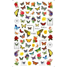 Load image into Gallery viewer, Leaf With Lines Nails Sticker Designer Fruit Nail Art 3D Decals Acrylic Designs Self Adhesive Manicure Slider Stickers Glitter Decals Love Nail Sequins Laser Heart Nail Supplies Sparkle Nail Accessories Star Accessories Heart Nail Art