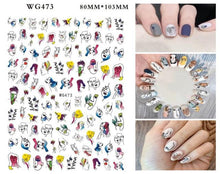 Load image into Gallery viewer, Leaf With Lines Nails Sticker Designer Fruit Nail Art 3D Decals Acrylic Designs Self Adhesive Manicure Slider Stickers Glitter Decals Love Nail Sequins Laser Heart Nail Supplies Sparkle Nail Accessories Star Accessories Heart Nail Art