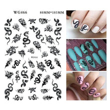 Load image into Gallery viewer, Leaf With Lines Nails Sticker Designer Fruit Nail Art 3D Decals Acrylic Designs Self Adhesive Manicure Slider Stickers Glitter Decals Love Nail Sequins Laser Heart Nail Supplies Sparkle Nail Accessories Star Accessories Heart Nail Art